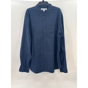 Old Navy Built in Flex Everyday Shirt Regular Fit Dark Blue Long Sleeve XXXL